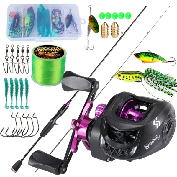 Casting Fishing Rod Reel Set