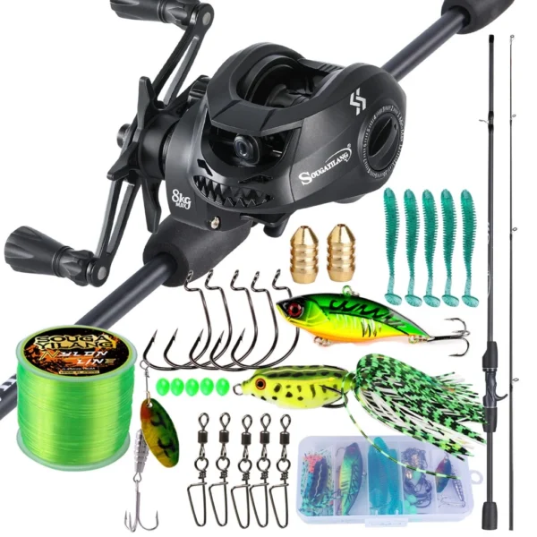 Sougayilang Baitcasting Fishing Rod Set